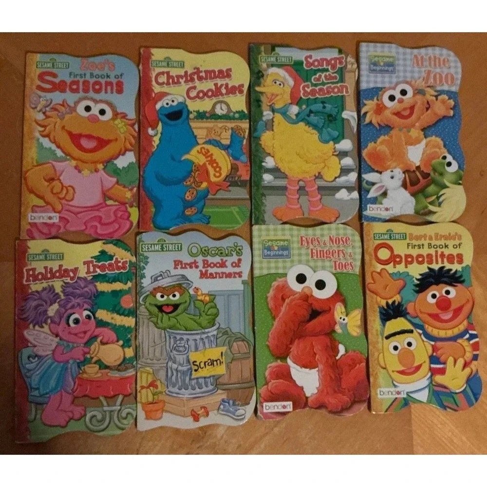 Bendon SESAME STREET Shaped Board Books Lot of 8 Beginnings & First Books 2000's